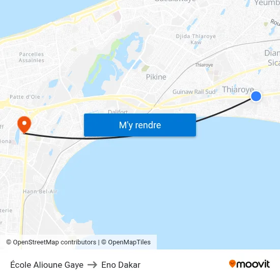 École Alioune Gaye to Eno Dakar map