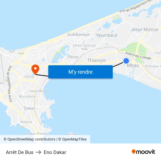 Arrêt De Bus to Eno Dakar map