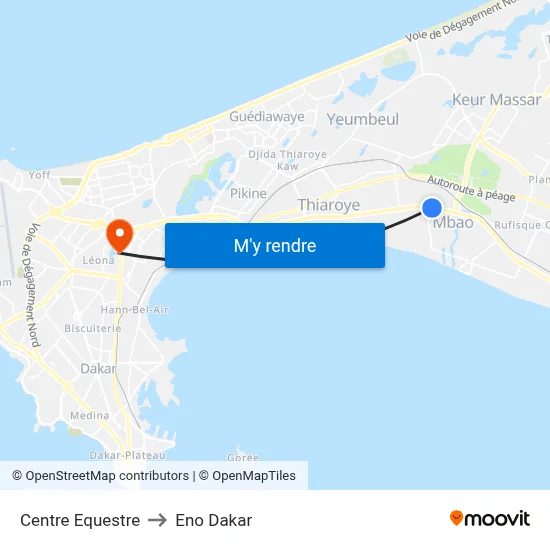 Centre Equestre to Eno Dakar map