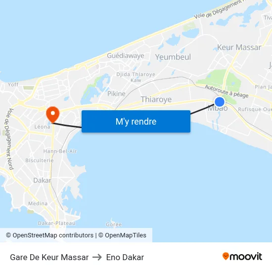 Gare De Keur Massar to Eno Dakar map