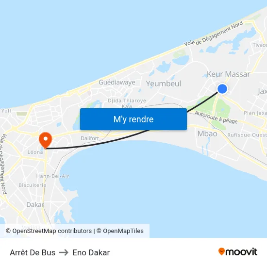 Arrêt De Bus to Eno Dakar map