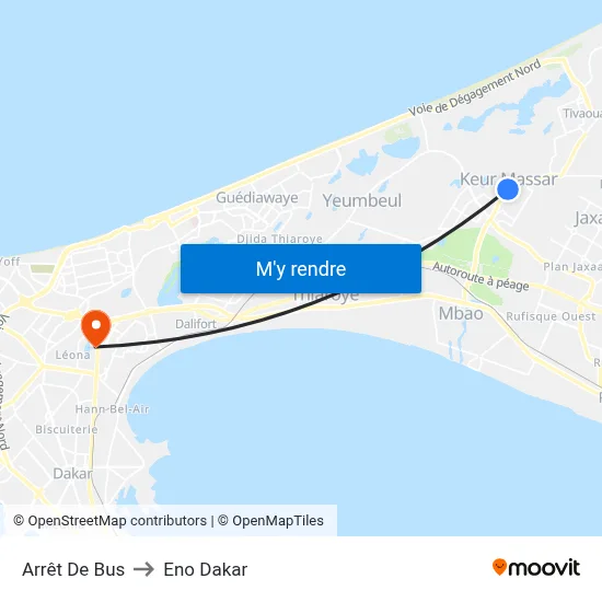 Arrêt De Bus to Eno Dakar map