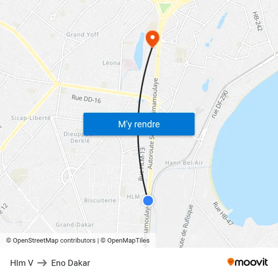 Hlm V to Eno Dakar map