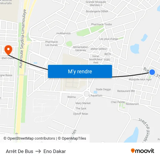 Arrêt De Bus to Eno Dakar map