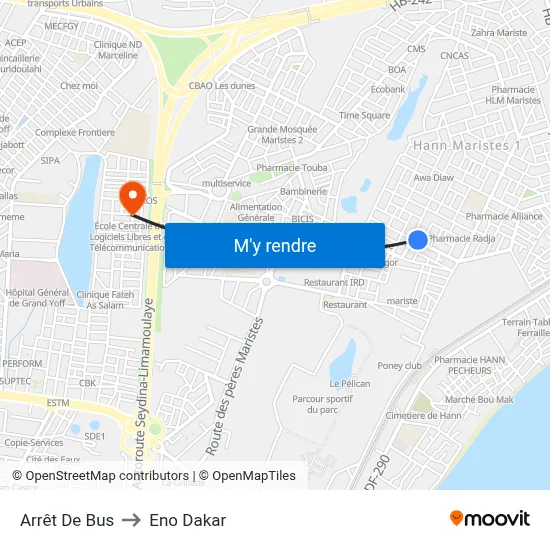 Arrêt De Bus to Eno Dakar map