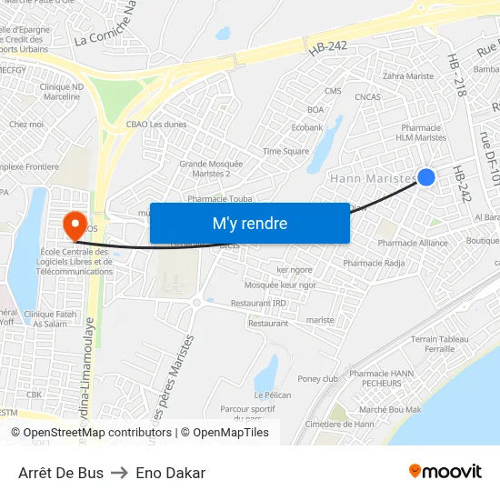 Arrêt De Bus to Eno Dakar map