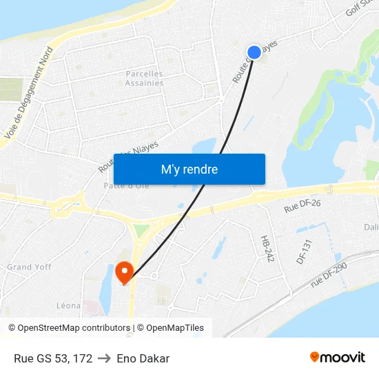 Rue GS 53, 172 to Eno Dakar map