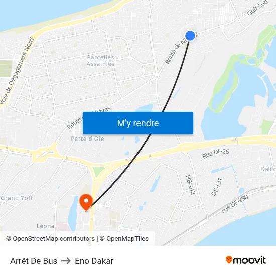 Arrêt De Bus to Eno Dakar map