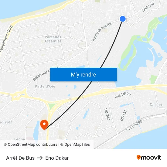 Arrêt De Bus to Eno Dakar map
