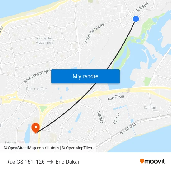 Rue GS 161, 126 to Eno Dakar map