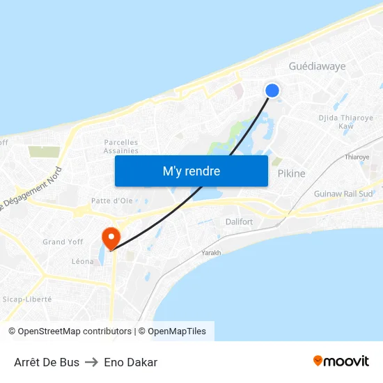 Arrêt De Bus to Eno Dakar map