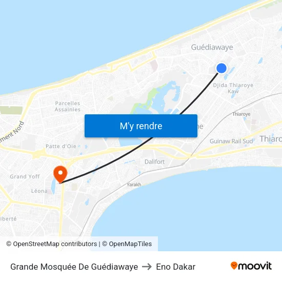 Grande Mosquée De Guédiawaye to Eno Dakar map