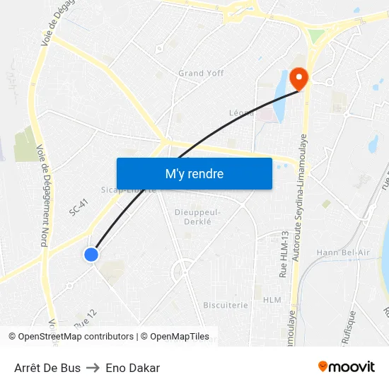 Arrêt De Bus to Eno Dakar map