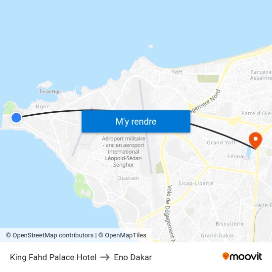 King Fahd Palace Hotel to Eno Dakar map