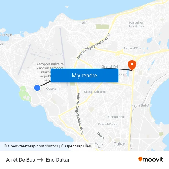 Arrêt De Bus to Eno Dakar map