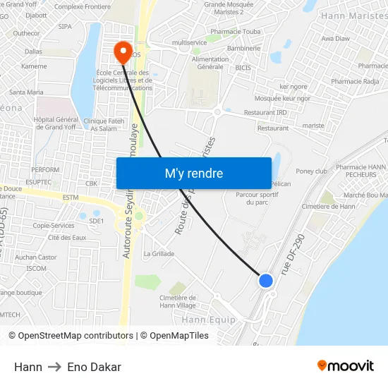 Hann to Eno Dakar map