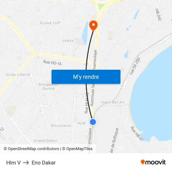 Hlm V to Eno Dakar map