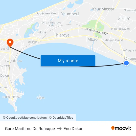 Gare Marítime De Rufisque to Eno Dakar map