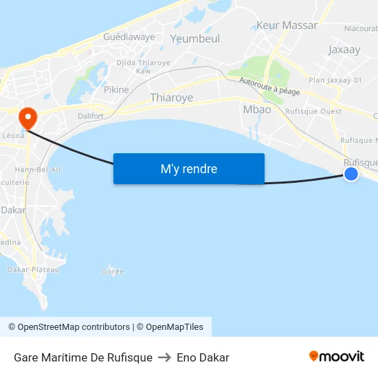 Gare Marítime De Rufisque to Eno Dakar map