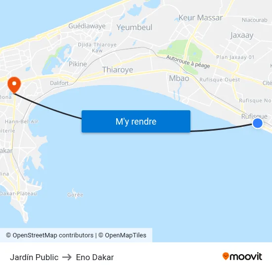 Jardín Public to Eno Dakar map