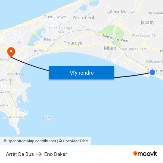 Arrêt De Bus to Eno Dakar map