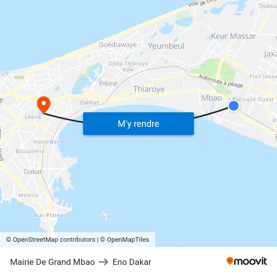 Mairie De Grand Mbao to Eno Dakar map