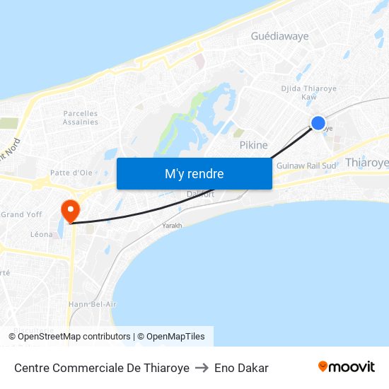 Centre Commerciale De Thiaroye to Eno Dakar map