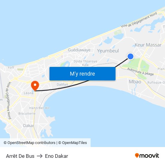 Arrêt De Bus to Eno Dakar map