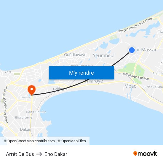 Arrêt De Bus to Eno Dakar map
