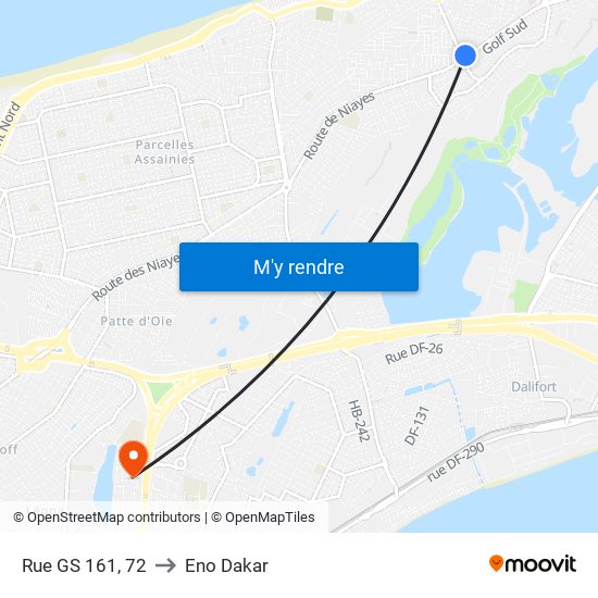 Rue GS 161, 72 to Eno Dakar map