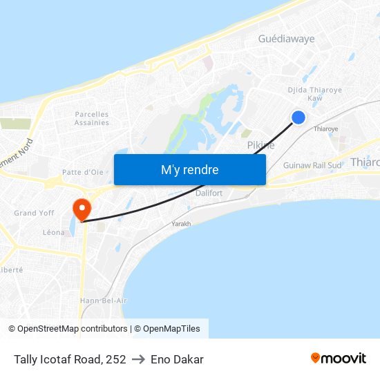 Tally Icotaf Road, 252 to Eno Dakar map