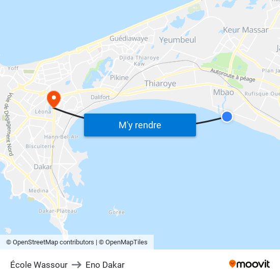 École Wassour to Eno Dakar map