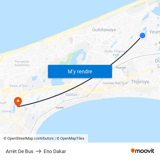 Arrêt De Bus to Eno Dakar map