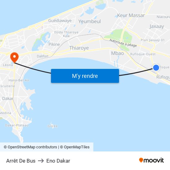 Arrêt De Bus to Eno Dakar map