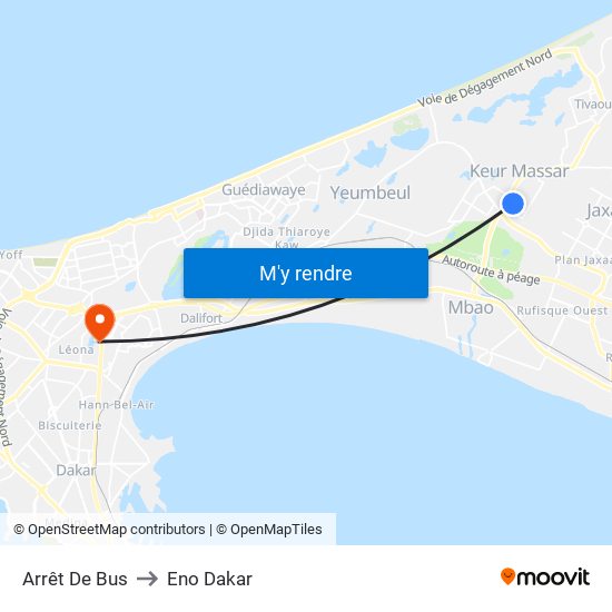 Arrêt De Bus to Eno Dakar map