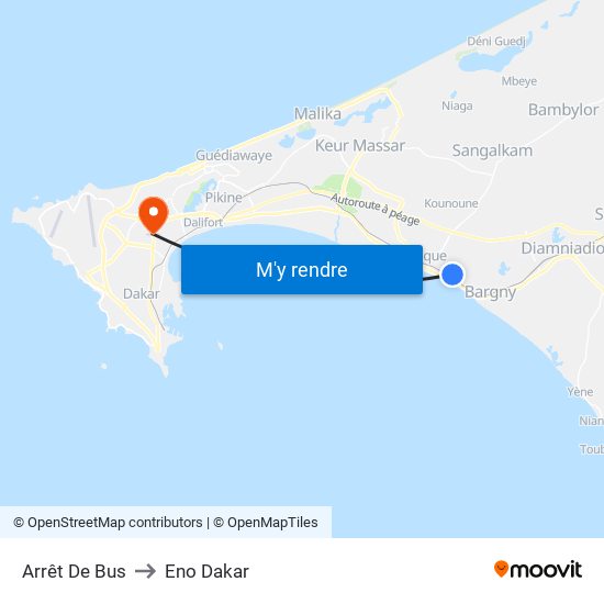 Arrêt De Bus to Eno Dakar map