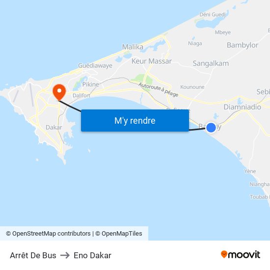 Arrêt De Bus to Eno Dakar map