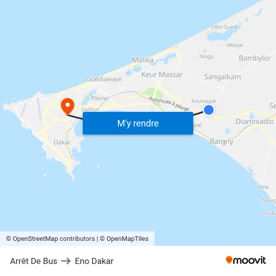 Arrêt De Bus to Eno Dakar map