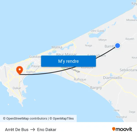 Arrêt De Bus to Eno Dakar map