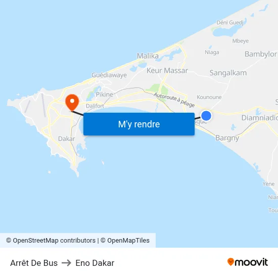 Arrêt De Bus to Eno Dakar map