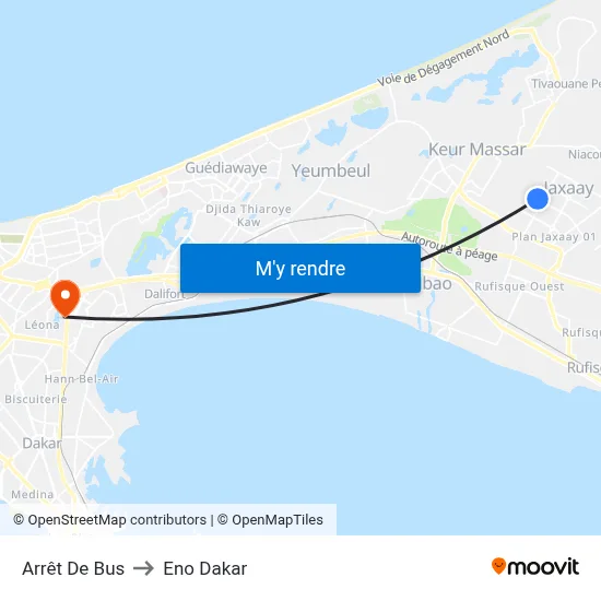 Arrêt De Bus to Eno Dakar map