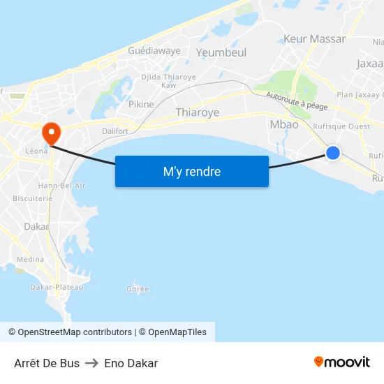 Arrêt De Bus to Eno Dakar map