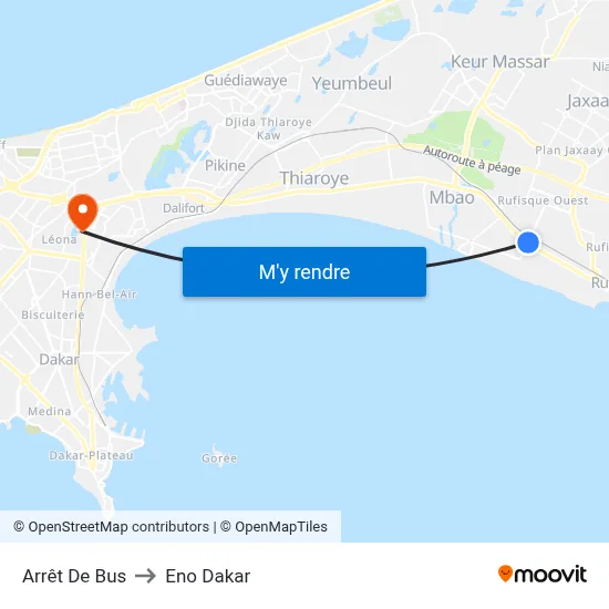 Arrêt De Bus to Eno Dakar map
