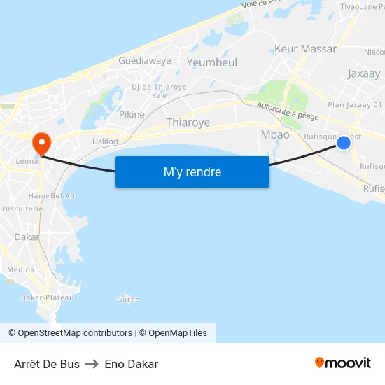 Arrêt De Bus to Eno Dakar map