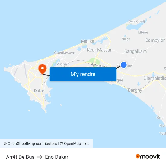 Arrêt De Bus to Eno Dakar map