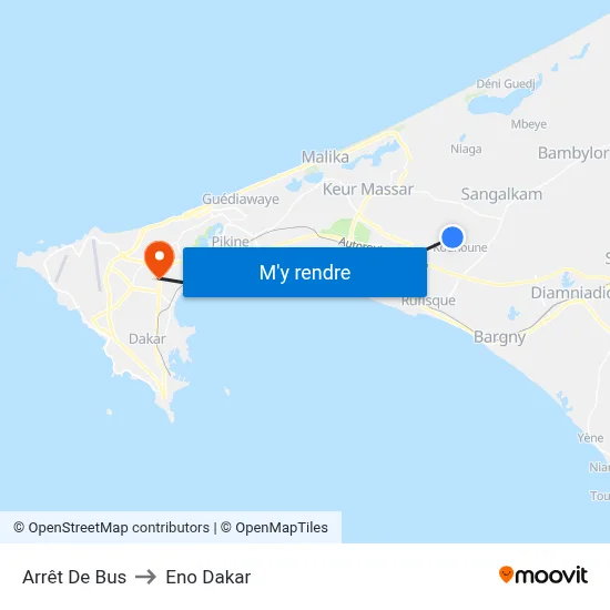 Arrêt De Bus to Eno Dakar map