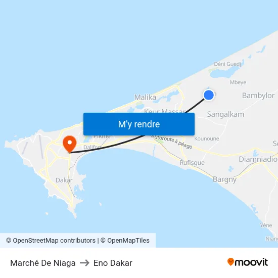 Marché De Niaga to Eno Dakar map