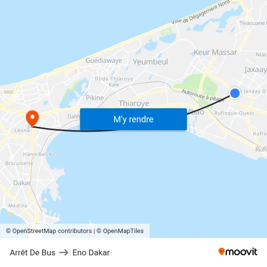 Arrêt De Bus to Eno Dakar map