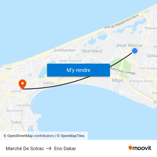 Marché De Sotrac to Eno Dakar map