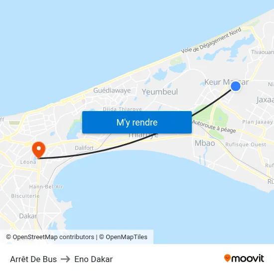 Arrêt De Bus to Eno Dakar map